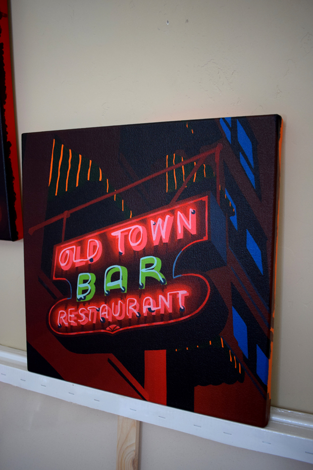 Old Town Bar Neon Sign Painting Process by Borbay
