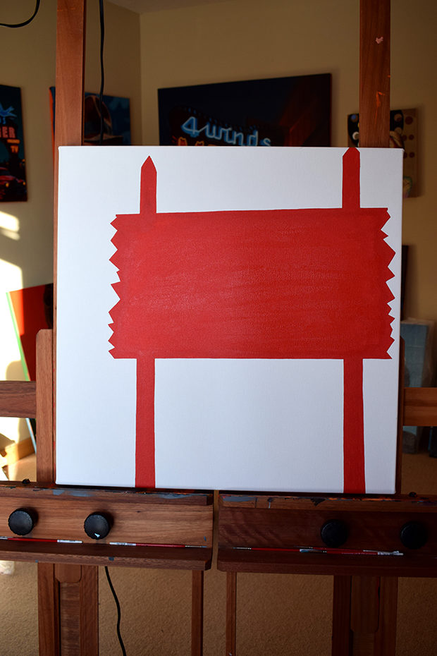 Howdy Stranger Jackson Hole Sign Painting Process by Borbay - BORBAY Howdy Stranger Jackson Hole Sign Painting Process by Borbay