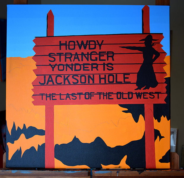 Howdy Stranger Jackson Hole Sign Painting Process by Borbay - BORBAY Howdy Stranger Jackson Hole Sign Painting Process by Borbay