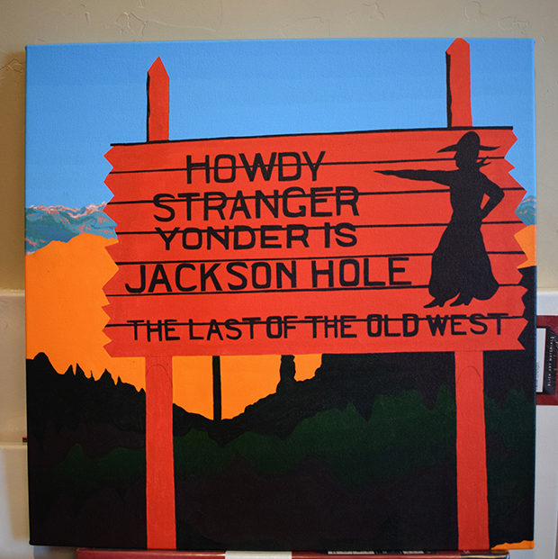 Howdy Stranger Jackson Hole Sign Painting Process by Borbay - BORBAY Howdy Stranger Jackson Hole Sign Painting Process by Borbay