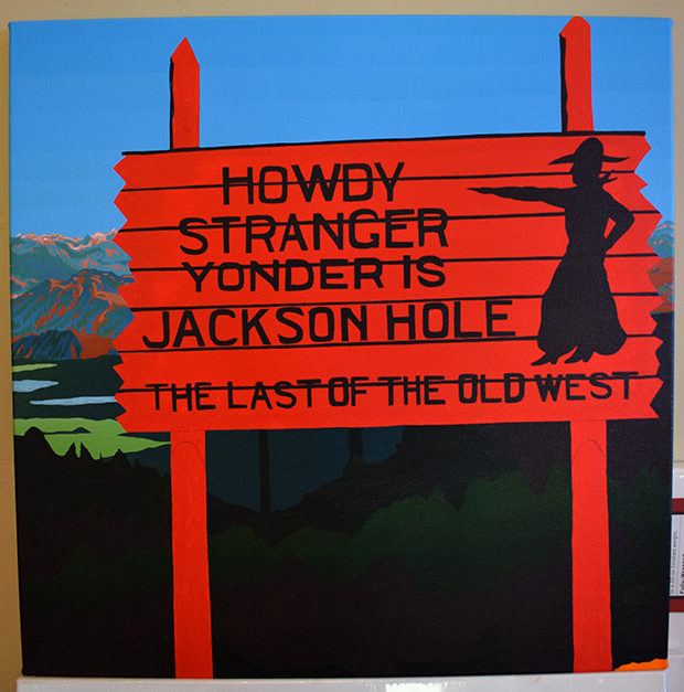 Howdy Stranger Jackson Hole Sign Painting Process by Borbay - BORBAY Howdy Stranger Jackson Hole Sign Painting Process by Borbay