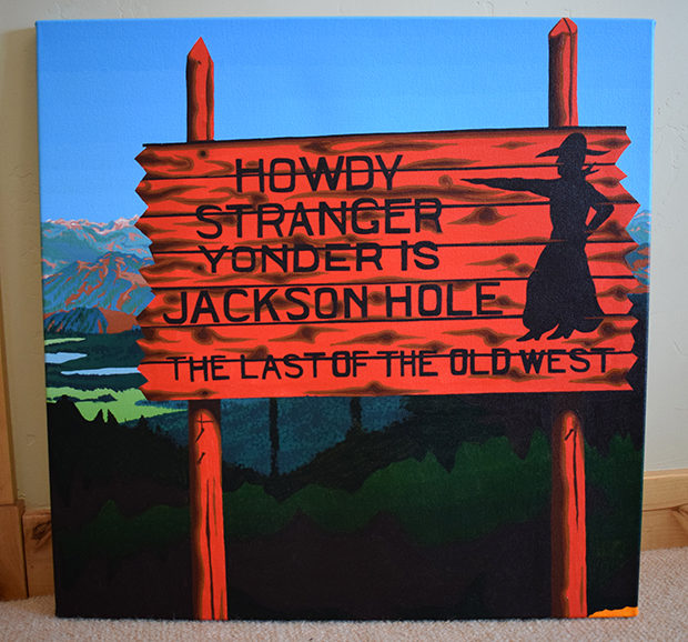 Howdy Stranger Jackson Hole Sign Painting Process by Borbay - BORBAY Howdy Stranger Jackson Hole Sign Painting Process by Borbay