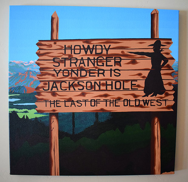 Howdy Stranger Jackson Hole Sign Painting Process by Borbay - BORBAY Howdy Stranger Jackson Hole Sign Painting Process by Borbay