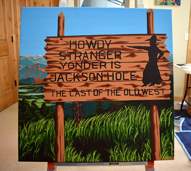 Howdy Stranger Jackson Hole Sign Painting Process by Borbay