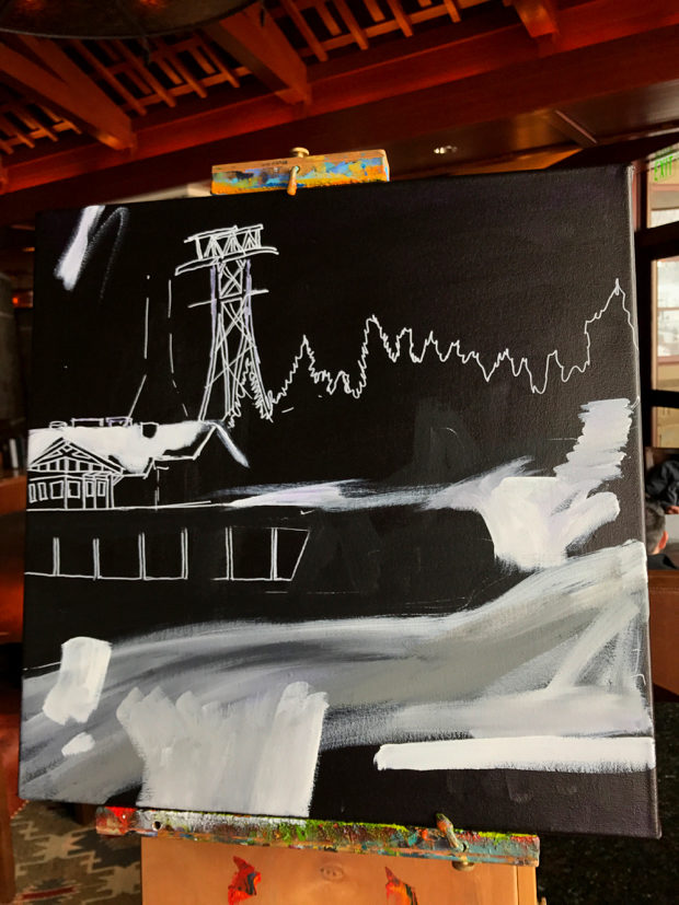 Four Seasons Jackson Hole Mountain Resort Painting Process by Borbay - BORBAY Four Seasons Jackson Hole Mountain Resort Painting Process by Borbay