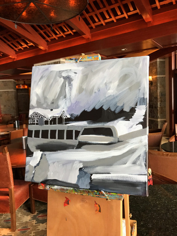 Four Seasons Jackson Hole Mountain Resort Painting Process by Borbay - BORBAY Four Seasons Jackson Hole Mountain Resort Painting Process by Borbay