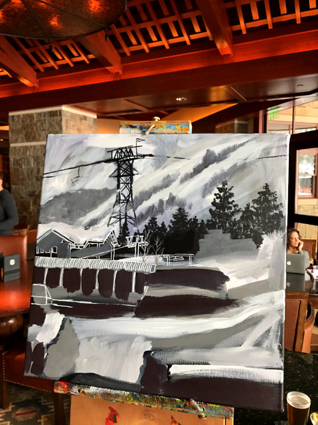 Four Seasons Jackson Hole Mountain Resort Painting Process by Borbay - BORBAY Four Seasons Jackson Hole Mountain Resort Painting Process by Borbay