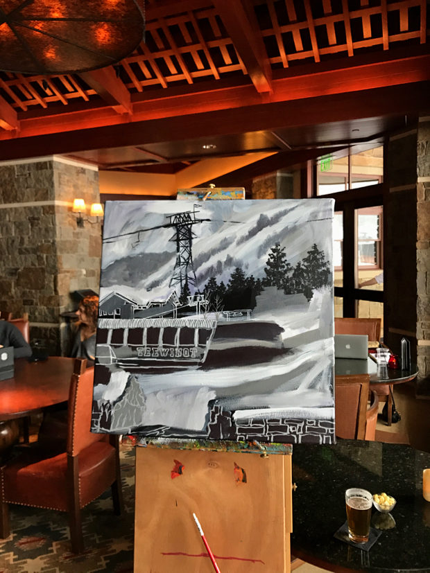 Four Seasons Jackson Hole Mountain Resort Painting Process by Borbay - BORBAY Four Seasons Jackson Hole Mountain Resort Painting Process by Borbay