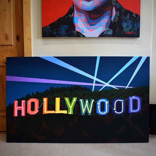 Hollywood Sign Neon Painting Process by Borbay