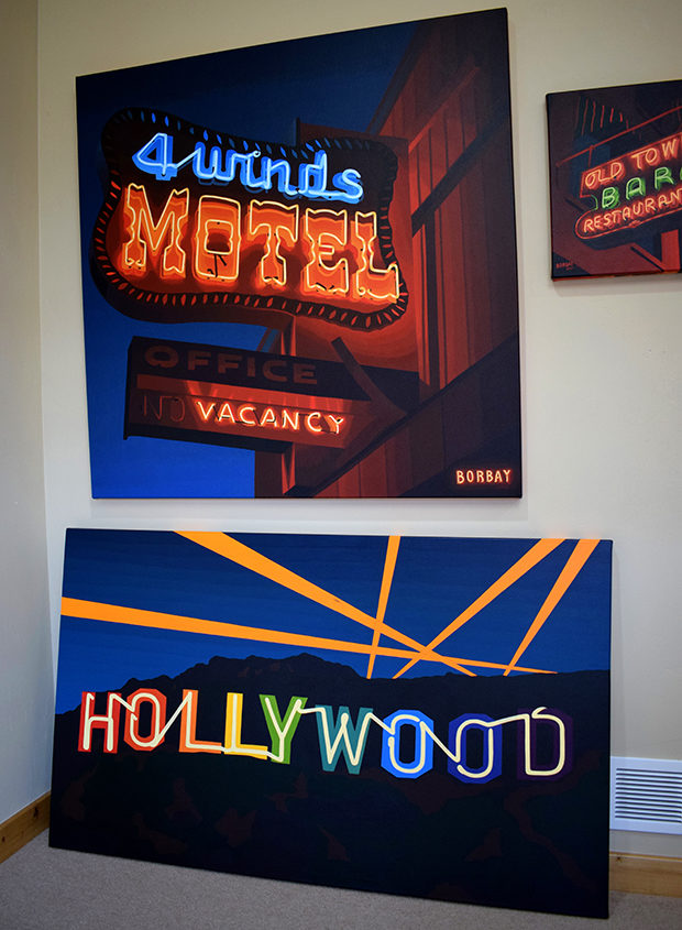 Hollywood Sign Neon Painting Process by Borbay