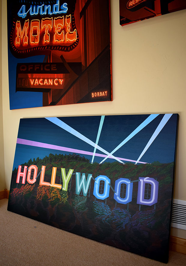 Hollywood Sign Neon Painting Process by Borbay