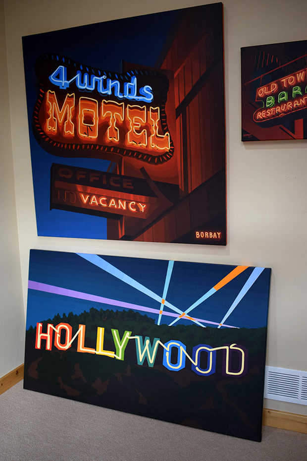 Hollywood Sign Neon Painting Process by Borbay