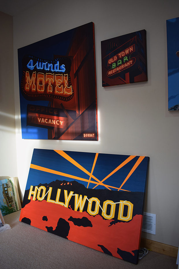 Hollywood Sign Neon Painting Process by Borbay