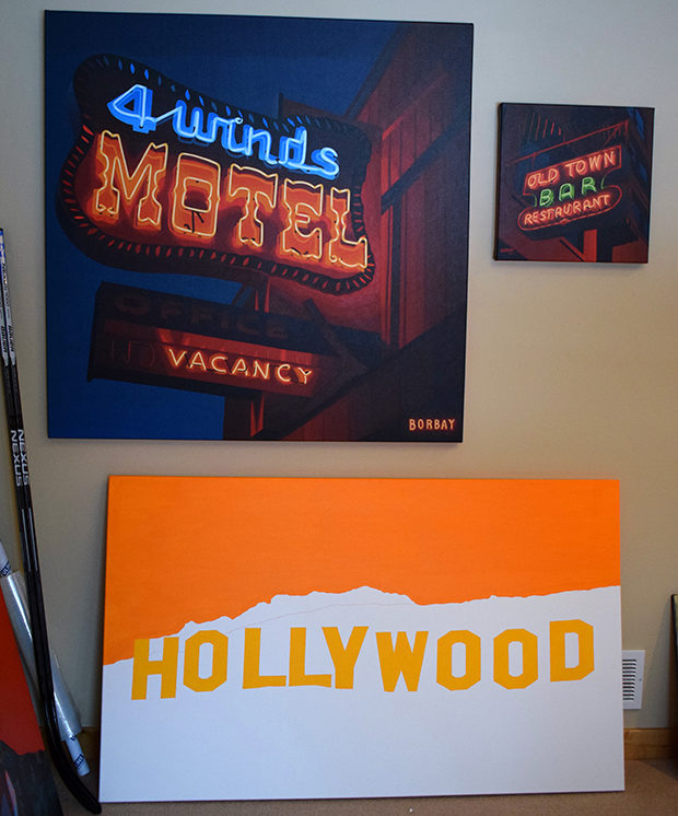 Hollywood Sign Neon Painting Process by Borbay