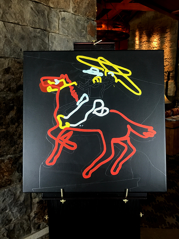 Neon Cowboy Four Seasons Jackson Hole Session Painting Process by Borbay