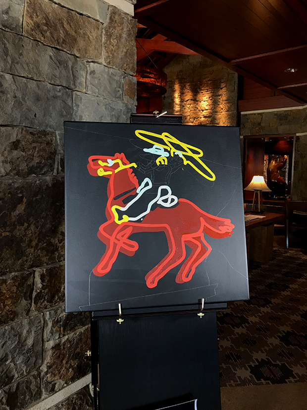 Neon Cowboy Four Seasons Jackson Hole Session Painting Process by Borbay