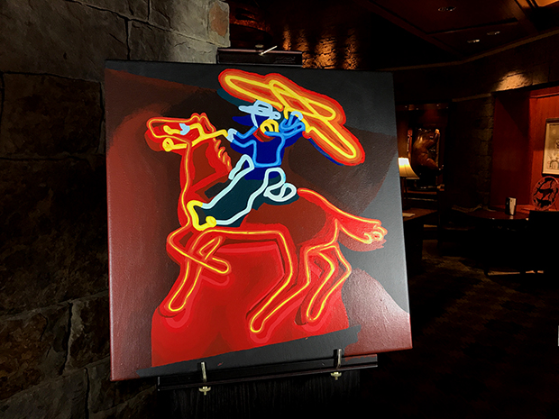 Neon Cowboy Four Seasons Jackson Hole Session Painting Process by Borbay