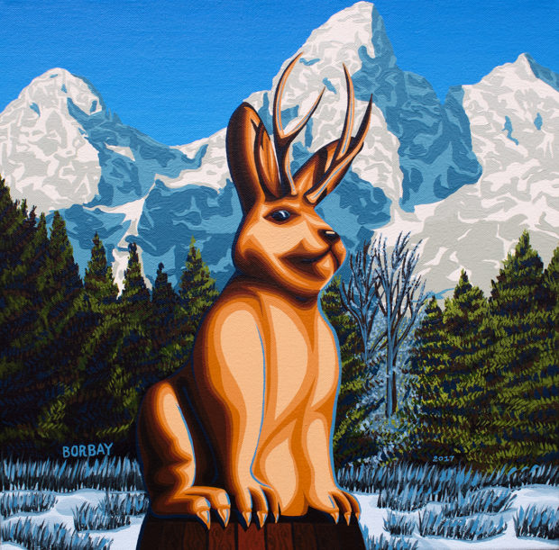 Jackson Hole Jackalope Painting by Borbay