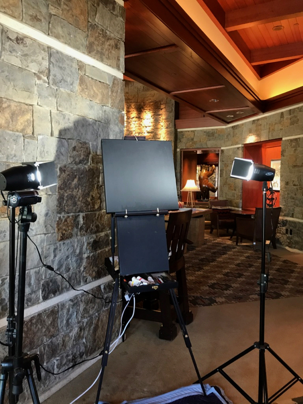 Pink House John Moulton Ranch Jackson Hole Painting Process by Borbay - BORBAY Pink House John Moulton Ranch Jackson Hole Painting Process by Borbay