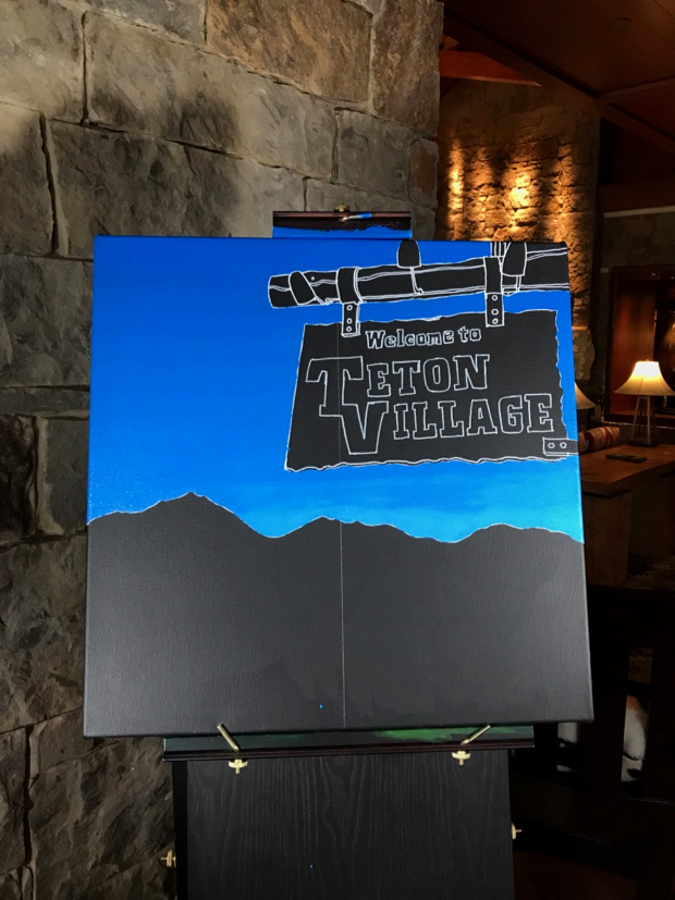 Welcome to Teton Village Painting Process by Borbay - BORBAY Welcome to Teton Village Painting Process by Borbay