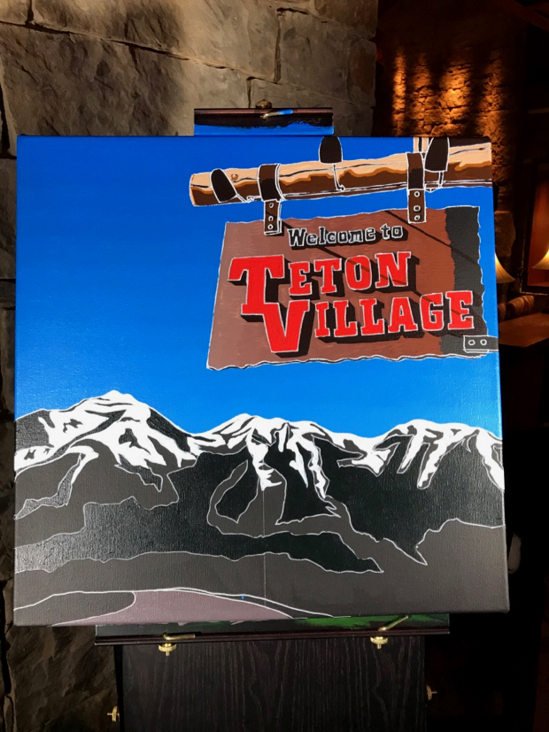 Welcome to Teton Village Painting Process by Borbay - BORBAY Welcome to Teton Village Painting Process by Borbay