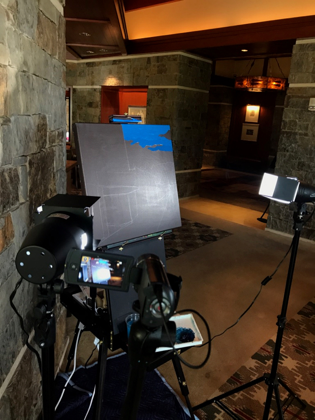 Teton Theater Night Painting Process by Borbay