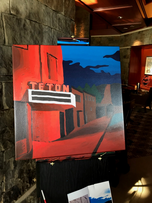 Teton Theater Night Painting Process by Borbay