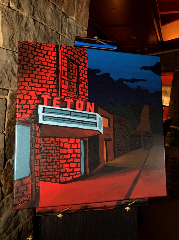 Teton Theater Night Painting Process by Borbay