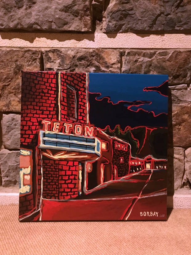 Teton Theater Night Painting Process by Borbay