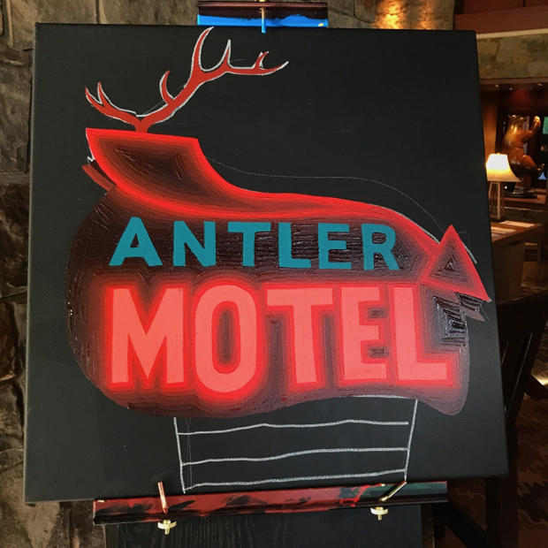 Antler Neon Sign Session Painting Process by Borbay