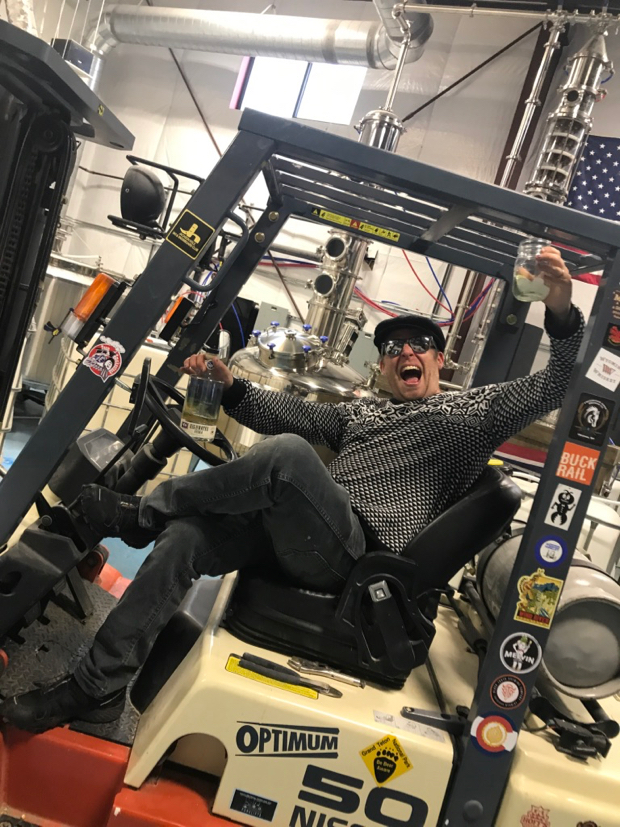 Borbay on a Forklift