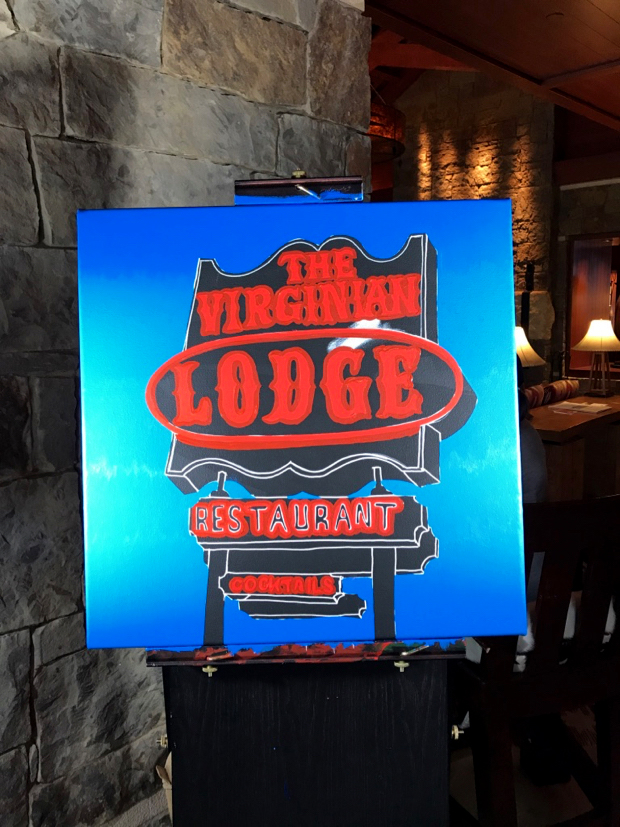 The Virginian Lodge Sign Painting Process by Borbay