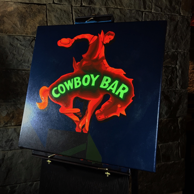 Cowboy Bar Marquee Neon Painting Process by Borbay
