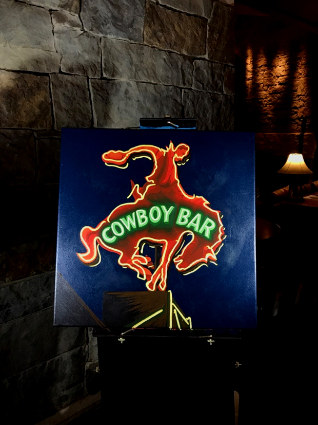 Cowboy Bar Marquee Neon Painting Process by Borbay - BORBAY Cowboy Bar Marquee Neon Painting Process by Borbay
