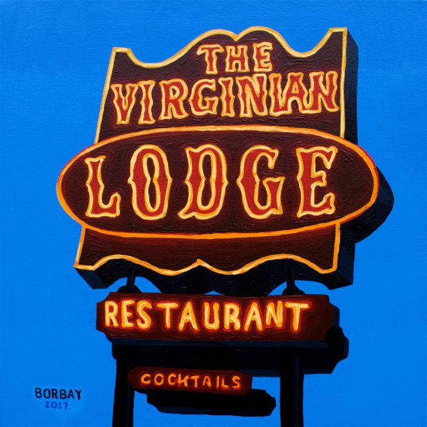 The Virginian Lodge Sign Painting by Borbay