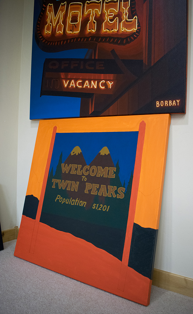Welcome To Twin Peaks Painting Process Neon by Borbay 