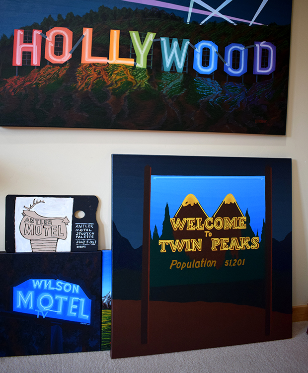 Welcome To Twin Peaks Painting Process Neon by Borbay 