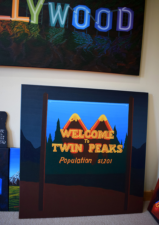 Welcome To Twin Peaks Painting Process Neon by Borbay 