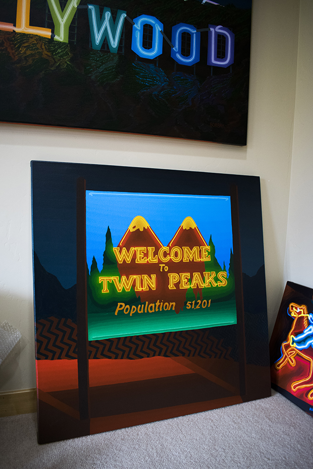Welcome To Twin Peaks Painting Process Neon by Borbay 