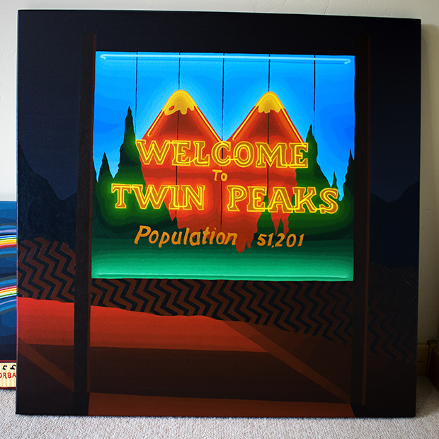 Welcome To Twin Peaks Painting Process Neon by Borbay 