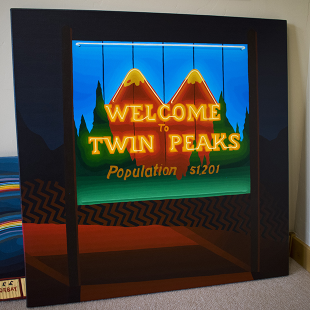 Welcome To Twin Peaks Painting Process Neon by Borbay 