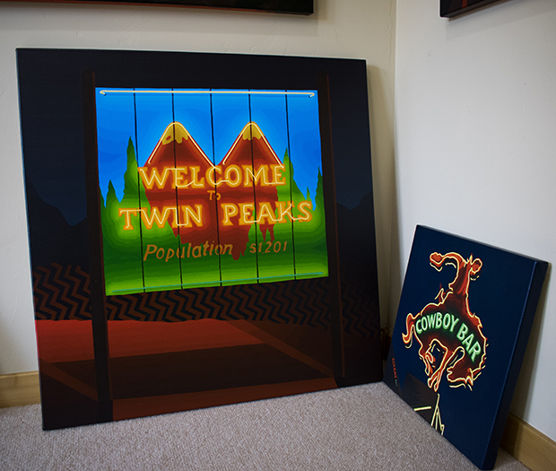 Welcome To Twin Peaks Painting Process Neon by Borbay 