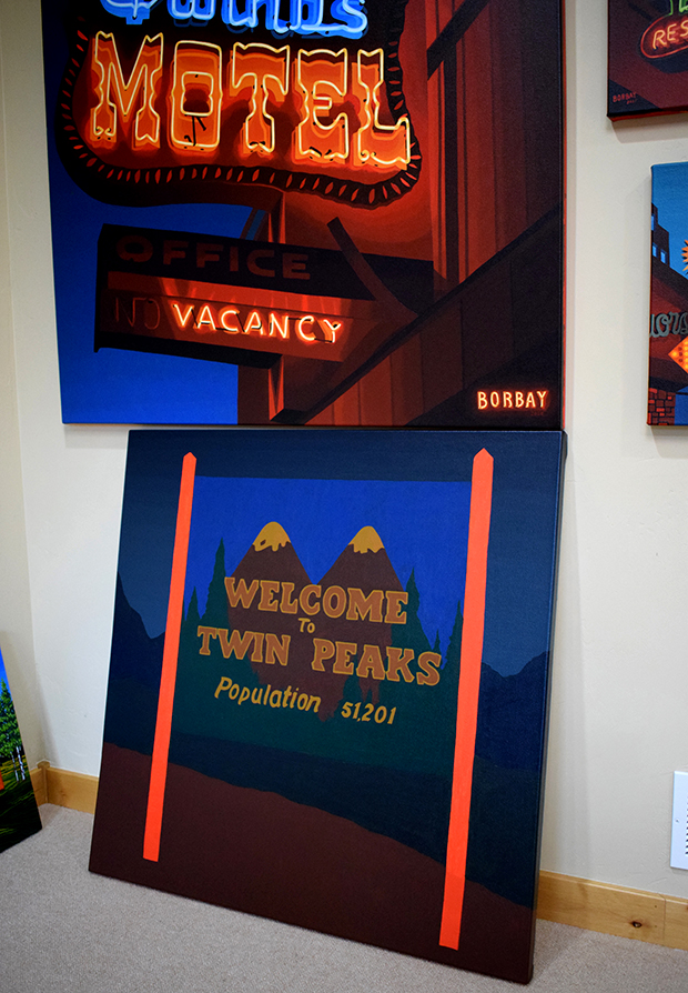 Welcome To Twin Peaks Painting Process Neon by Borbay 