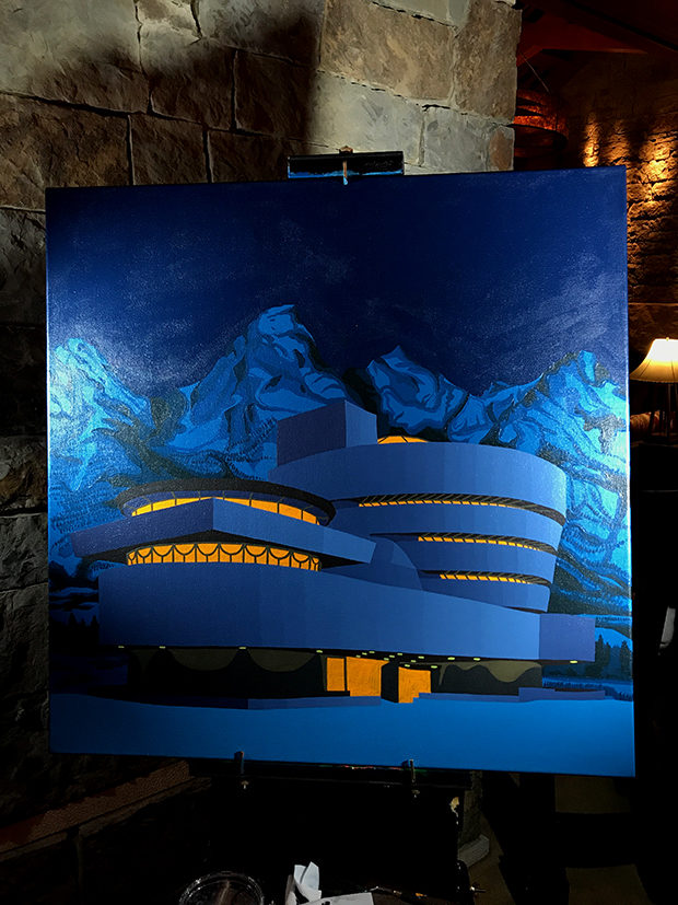 Guggenheim Painting Eclipse Painting Jackson Hole Painting Process by Borbay - BORBAY Guggenheim Painting Eclipse Painting Jackson Hole Painting Process by Borbay