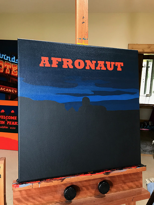 AFRONAUT MH the Verb Album Cover Painting Process by Borbay