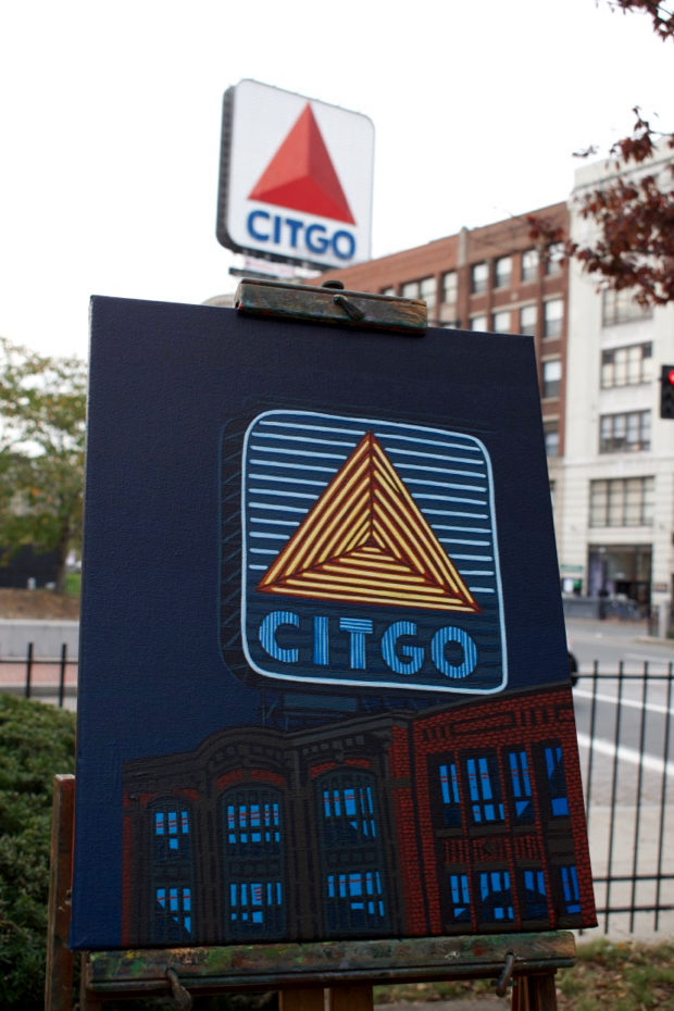 Citgo Sign Painting Process by Borbay