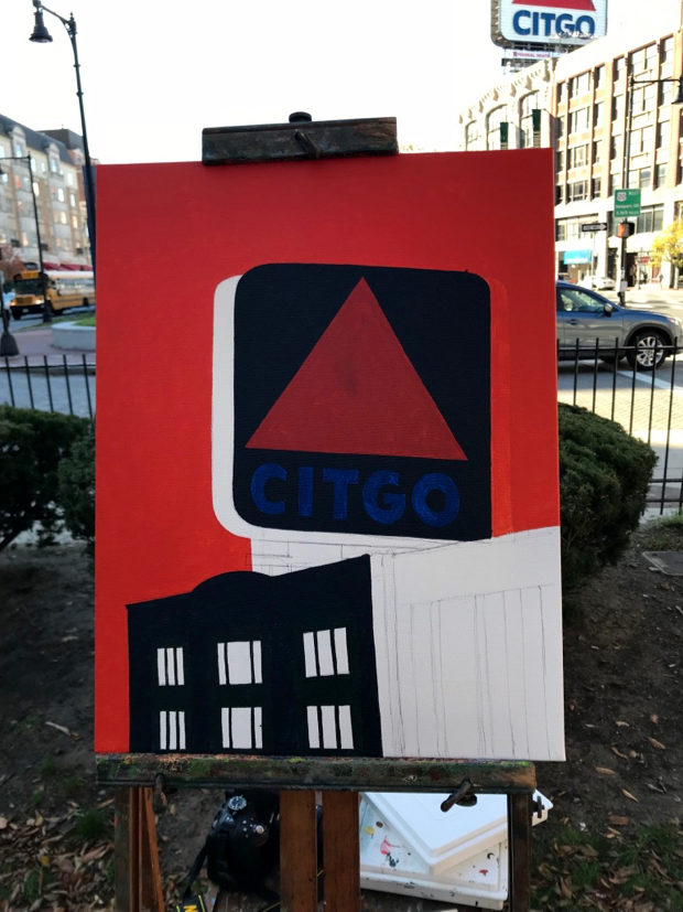 Citgo Sign Painting Process by Borbay