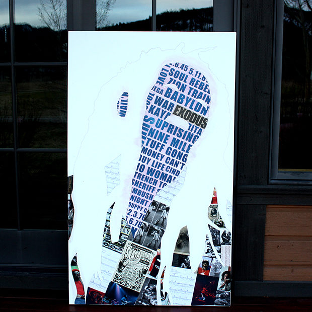 Bob Marley Collage Painting Process by Borbay