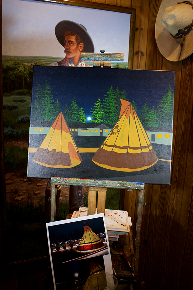 Saratoga Hot Springs Resort Painting Process by Borbay