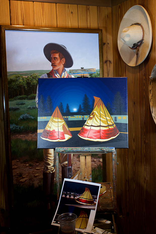 Saratoga Hot Springs Resort Painting Process by Borbay